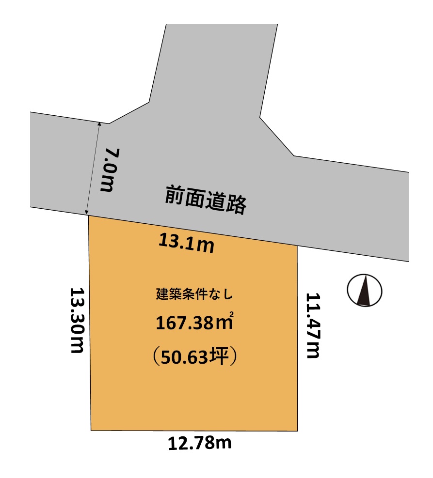 富山市中島2丁目売地｜小学校まで徒歩約5分で通学安心♪越中中島駅・スーパー・ドラッグストアも徒歩圏内で便利な立地です。の間取り
