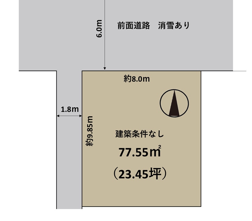 富山市不二越町|駐車場としての利用もおすすめ・利便性の良い住宅地の間取り