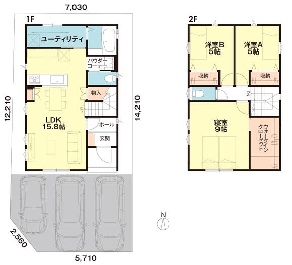 未入居一戸建て|金沢市米泉|石友ホームグループ・フレンドリーハウス建築物件|3LDK物件・2023年8月完成物件|西金沢駅徒歩分の好立地です!の間取り