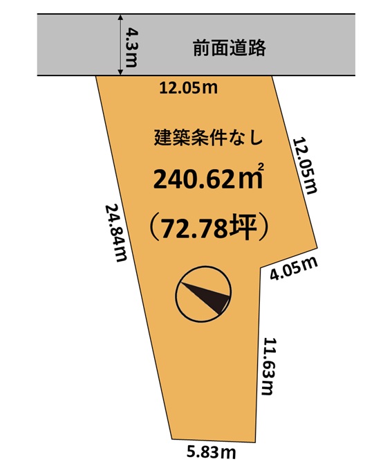 富山市秋吉新町|建築条件なし・解体更地渡し|小学校徒歩圏内の間取り