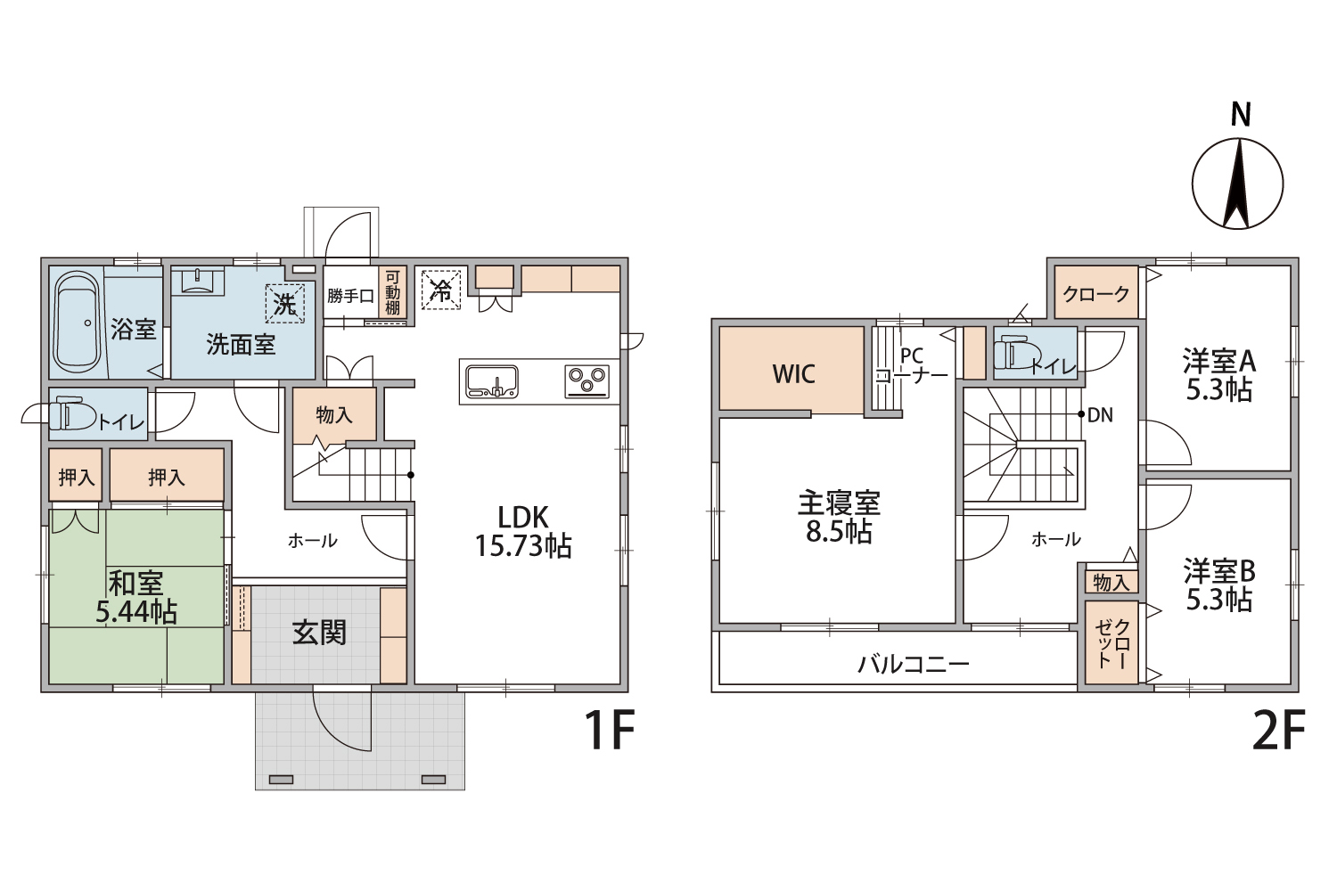 中新川郡立山町前沢|小中学校、買い物施設が徒歩圏内の間取り