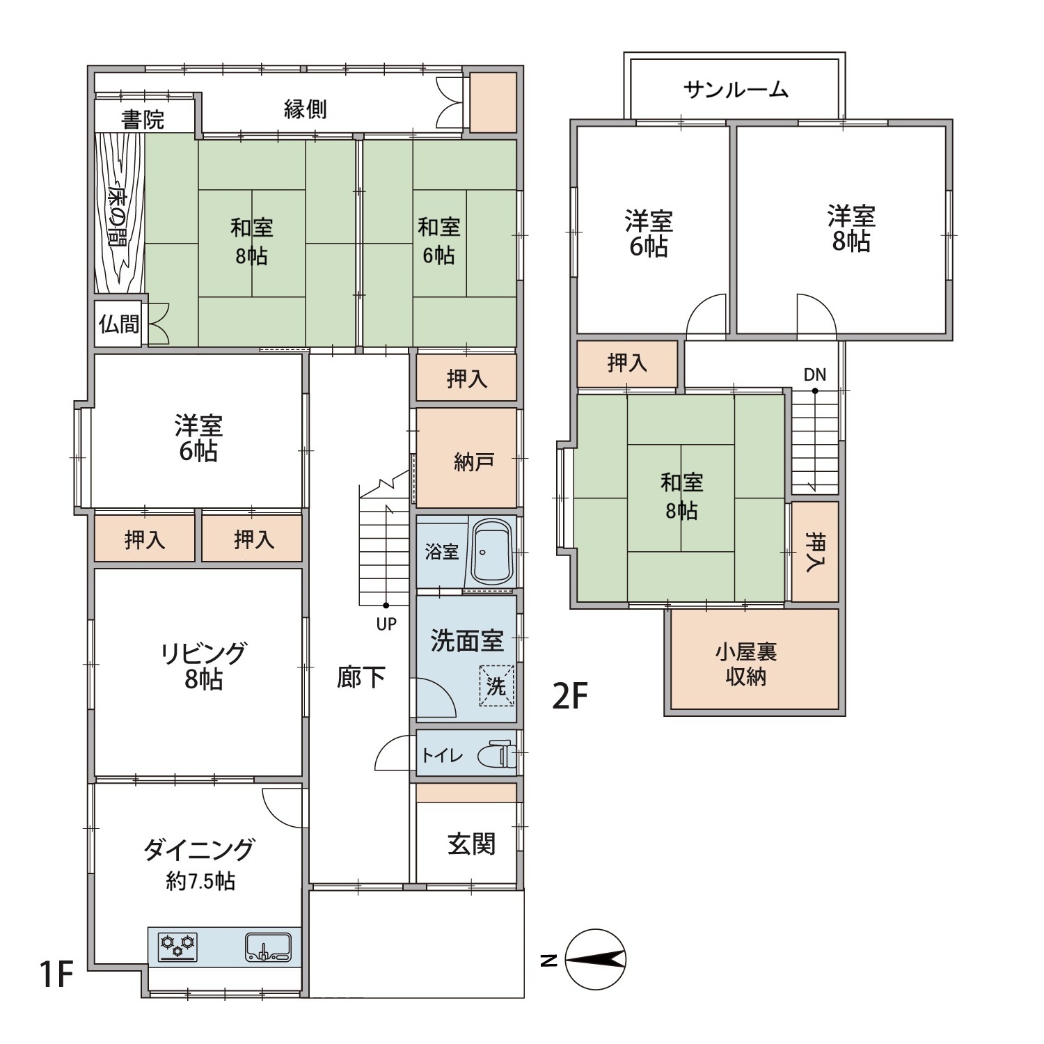 富山市松若町|リフォーム後のお引渡し・ゆったり暮らせる6SLDKの間取り