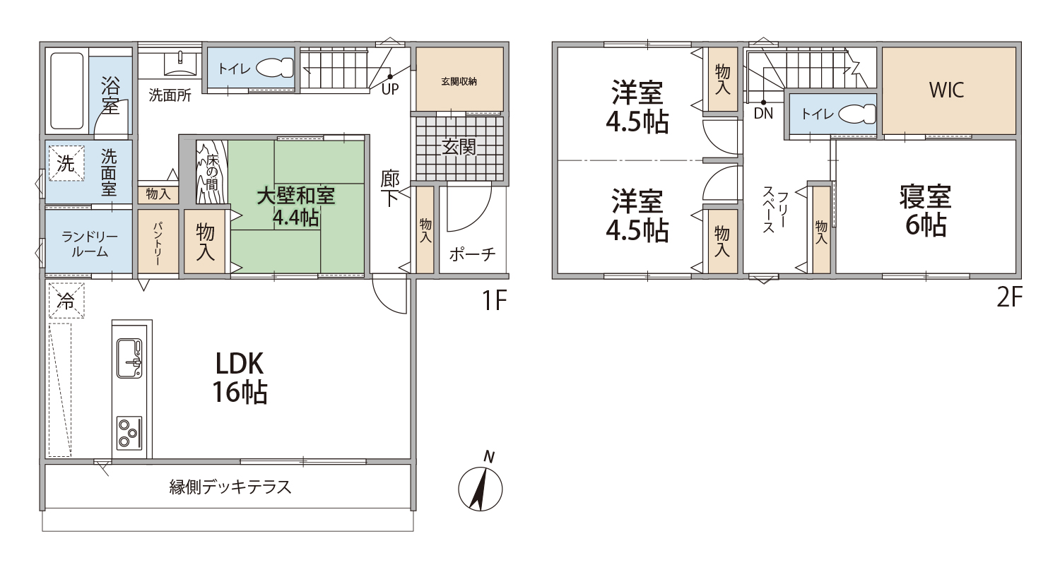 富山市鍋田|2021年築の築浅物件・小学校徒歩圏内の間取り